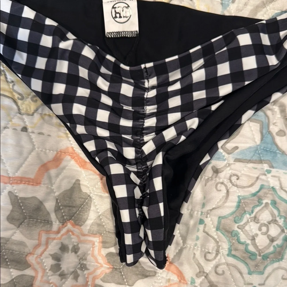 Salty Honey gingham Black and White Checkered Bottoms - Picture 3 of 3